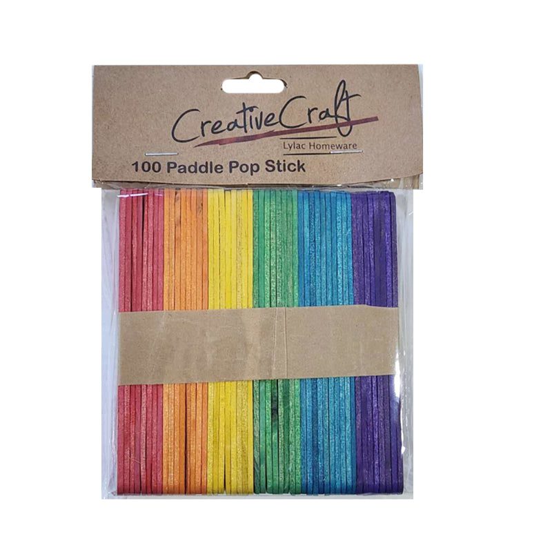 Coloured Pop Sticks 100pk