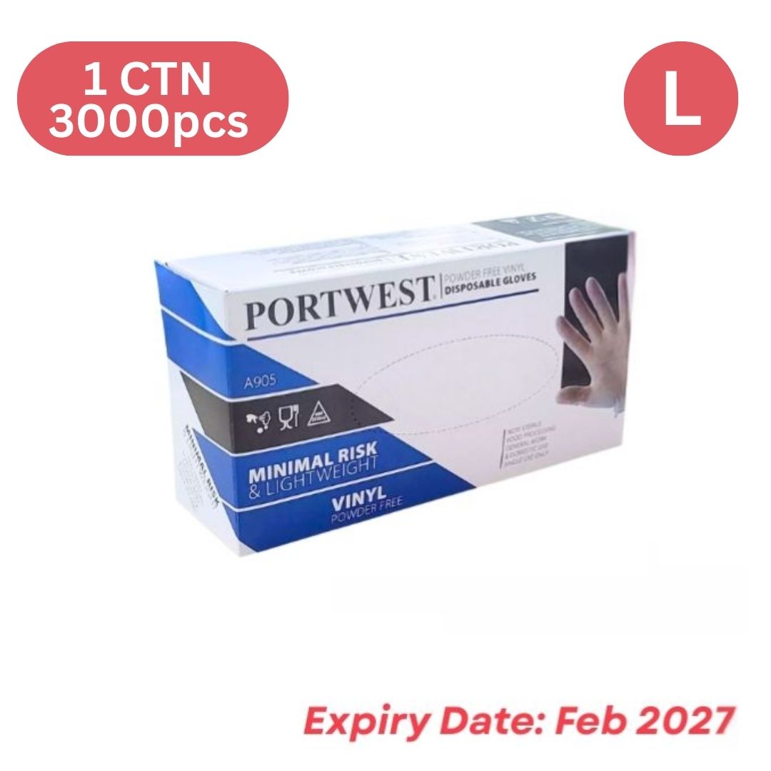 Portwest Vinyl Gloves - Clear