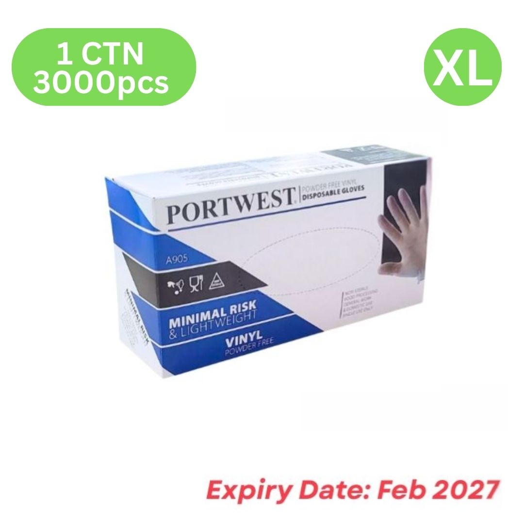 Portwest Vinyl Gloves - Clear