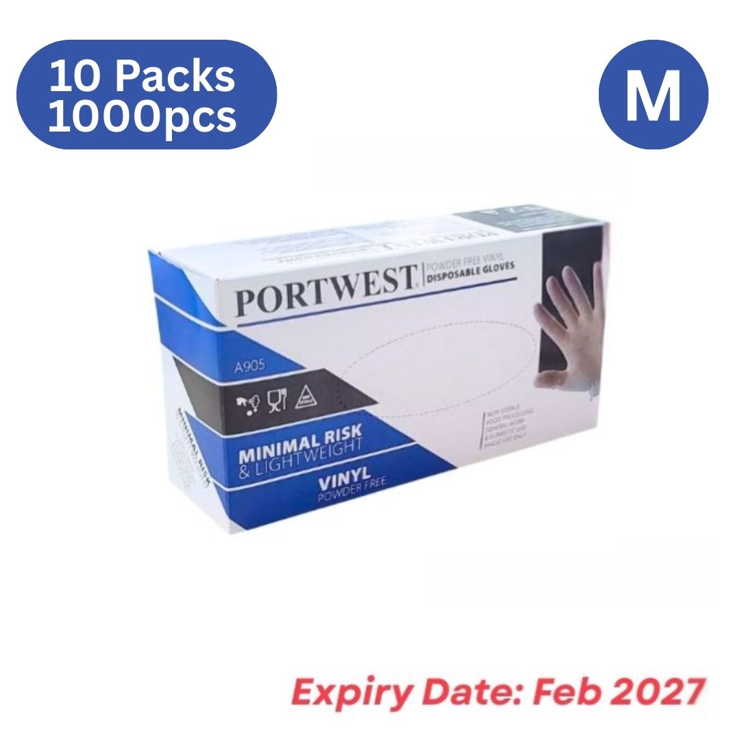 Portwest Vinyl Gloves - Clear