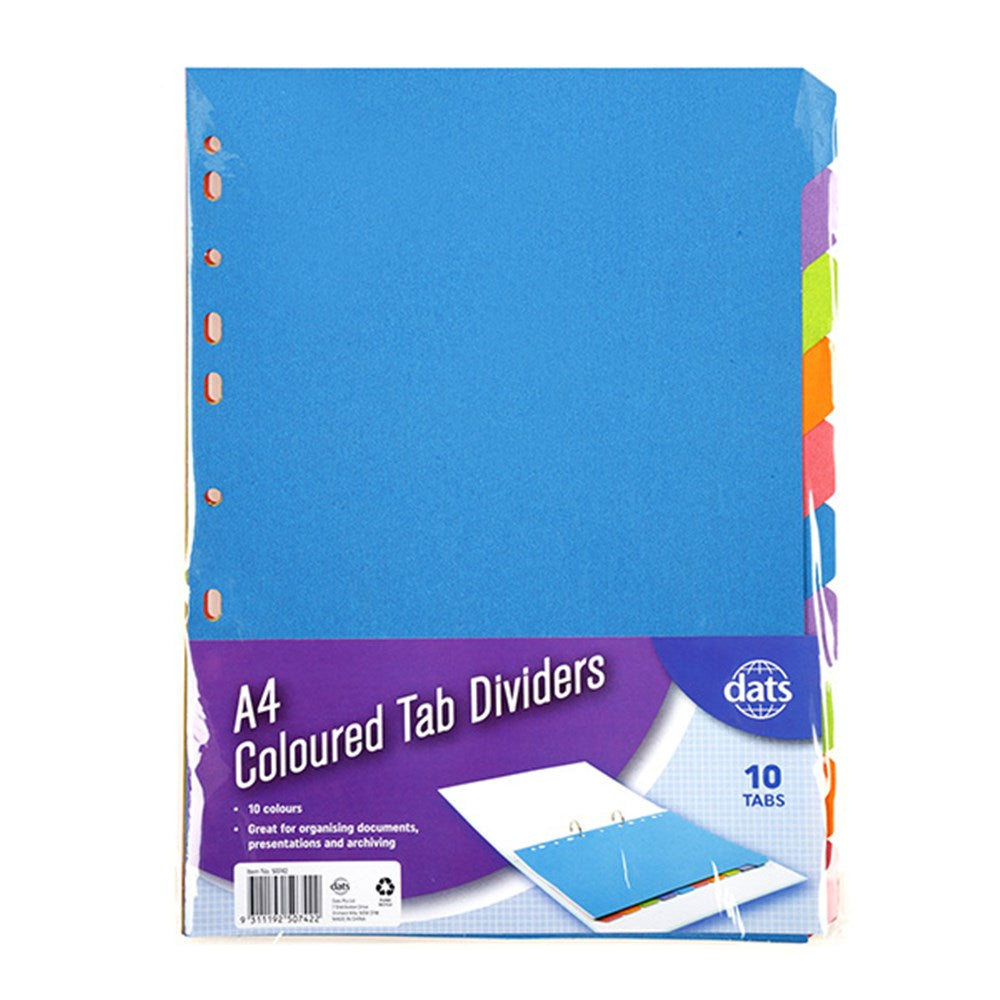 A4 Tab Dividers Paperboard (10 Tabs)- 160gsm
