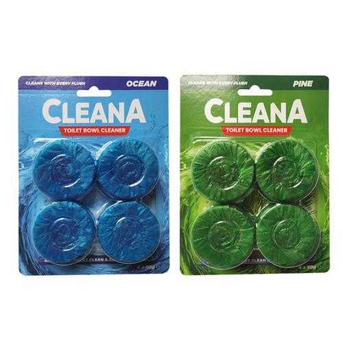 Cleana Toilet Blocks 50g Pk4 - Assorted