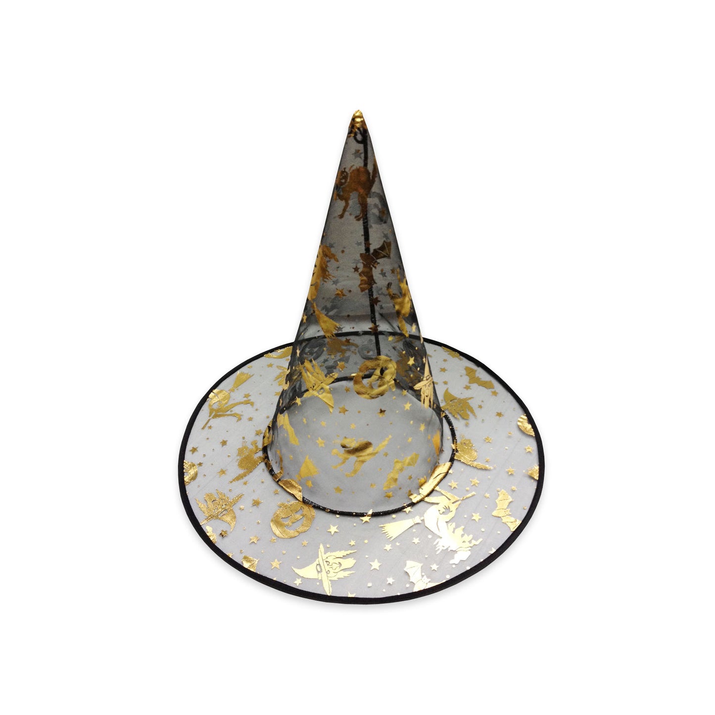 Adult Black & Gold Witch Hat