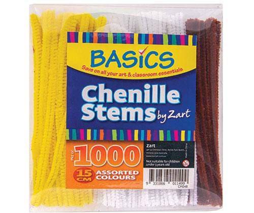 Basics Chenille Stems 15cm - Pack of 1000