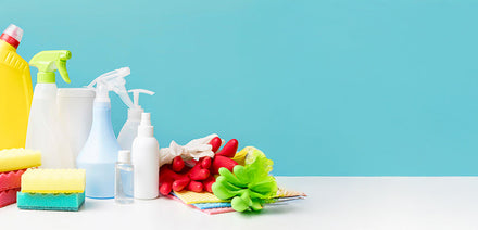 a set of chemical cleaning detergents