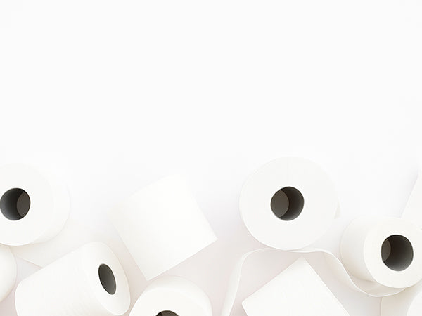 a bunch of toilet papers on a white background