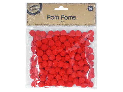 Red Fluffy pom poms