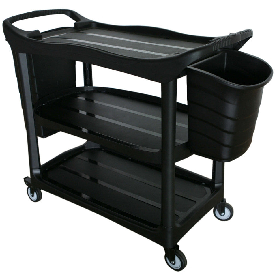Cleanlink Utility Trolley with Buckets - Black