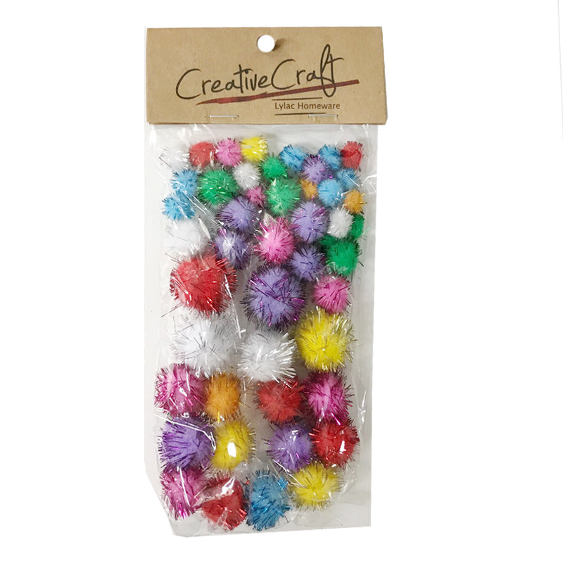 Glitter Pompoms -  100pcs
