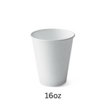 Takeaway Coffee Cups - White - 16oz (50 pcs)