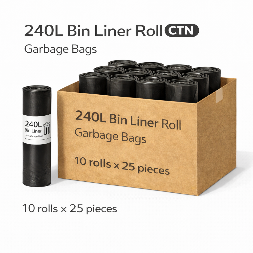240L Bin Liner Roll CTN - Garbage Bags