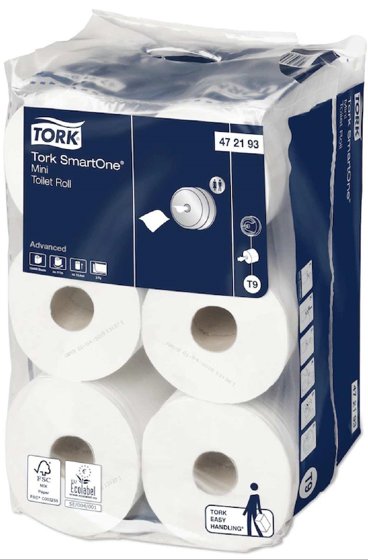 Tork SmartOne Mini Toilet Roll (2ply Advanced T9 620s x 12)
