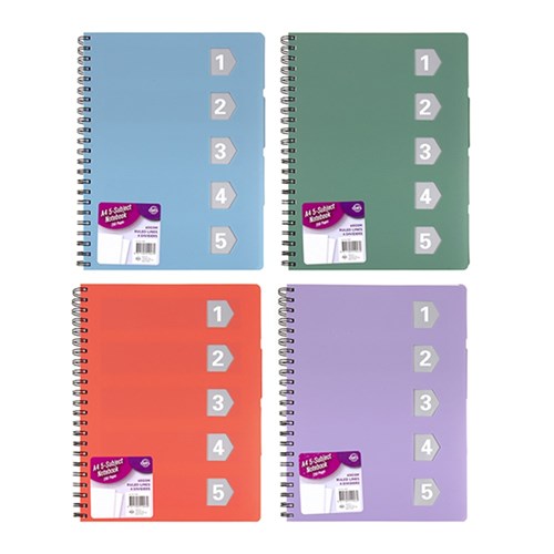 A4 Notebook Basic -1pcs with Cutouts (Assorted Colours)