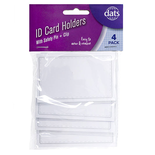 Badge ID Card Holder with Clip - 4 Pack