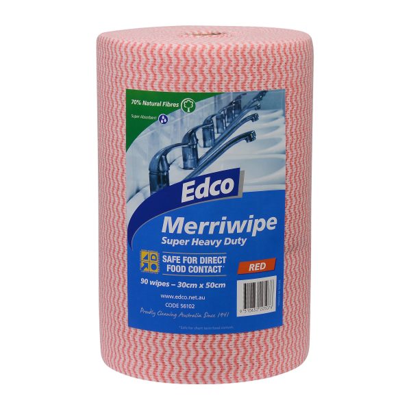 Red Edco Roll Wipes - Super Heavy Duty