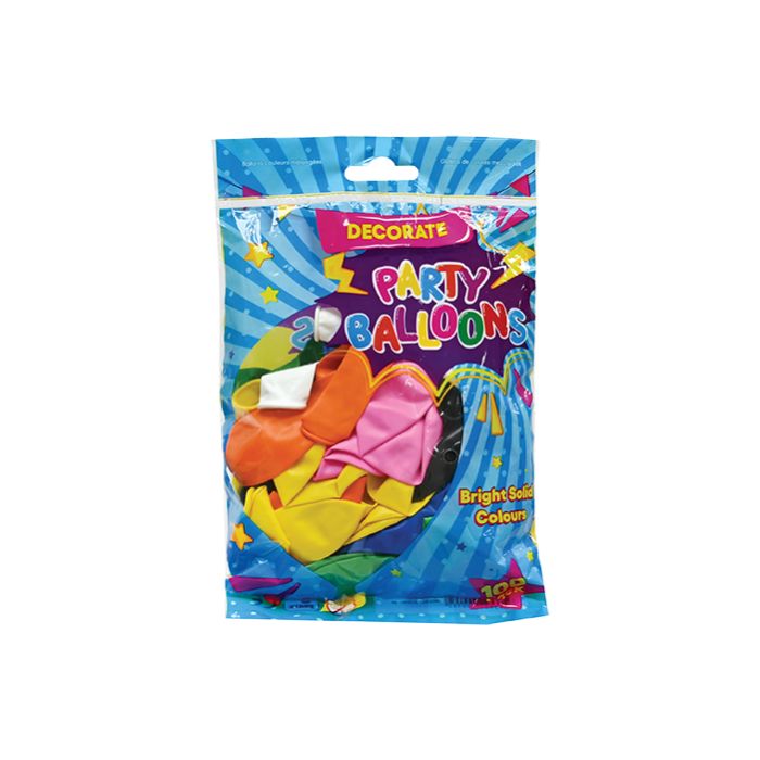 Balloons - Bright Solid Colours - 100 Pack