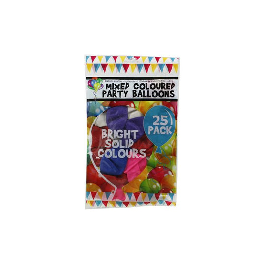 Balloons - Bright Solid Colours - 25 Pack