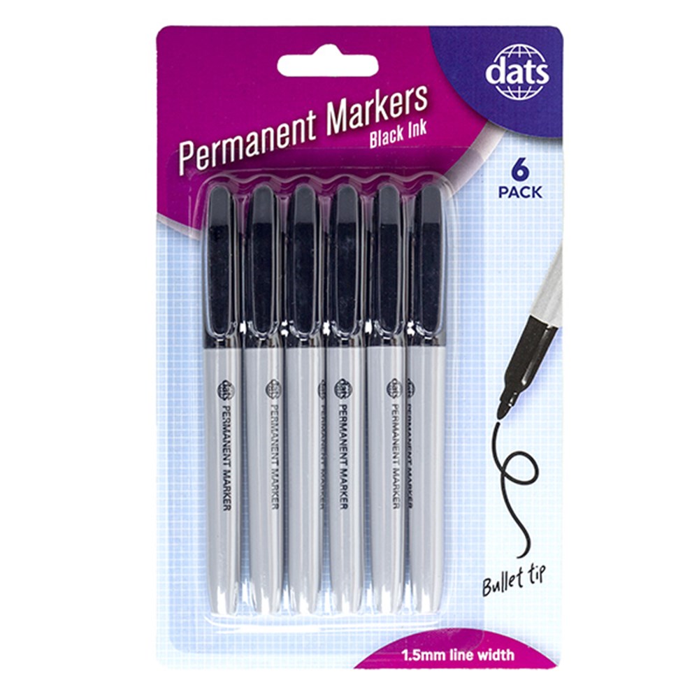 Permanent Marker - 6 Pack (Black)