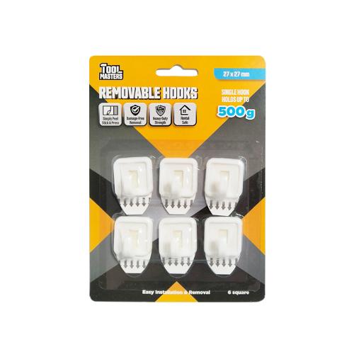Removable Hooks - 6 Pack (27cm x 27cm)