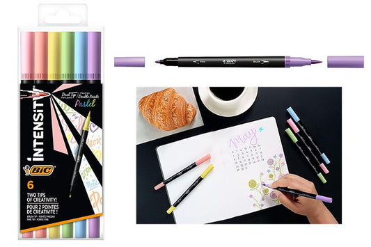 BIC Intensity Dual Tip Pastel Pens - 6 Pack