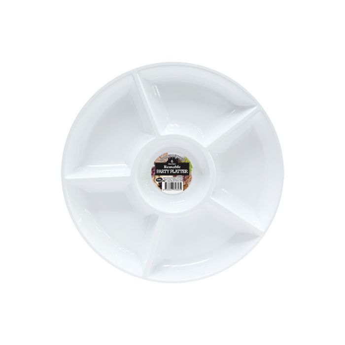 Reusable Round Party Platter - 6 Sections