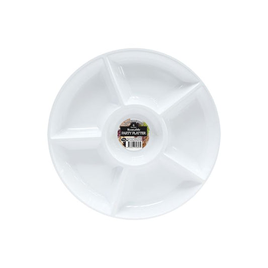 Reusable Round Party Platter - 6 Sections