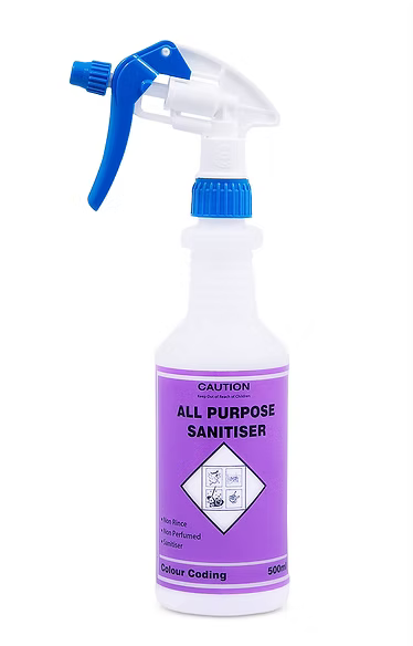 Colour Coded 500ml Bottle - All Purpose Sanitiser