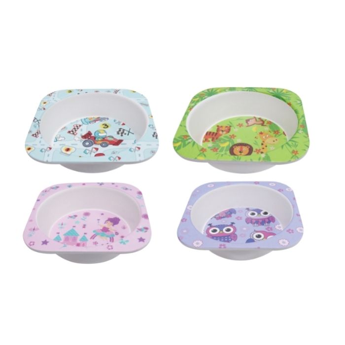 Assorted Bamboo Fibre Melamine Kids Bowl 14cm