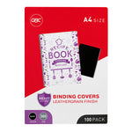 Binding Cover A4 L/Grain Black - 100 Pack