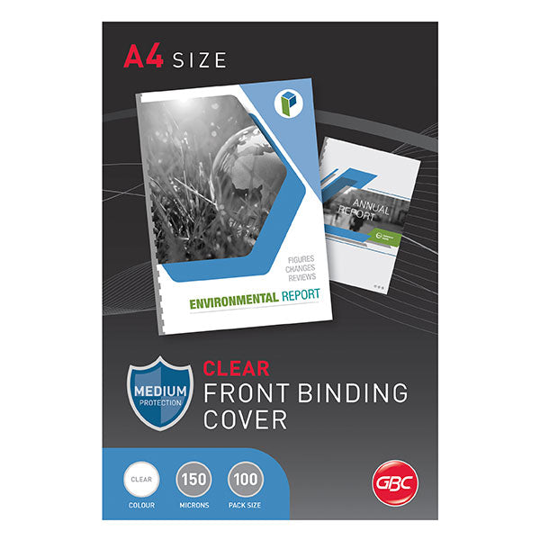 Binding Cover A4 150 Micron Clear - 100 Pack