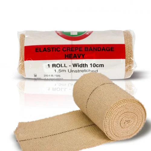 Bandage - Crepe Heavy - 10cm x 1.5m (Brown Brand)