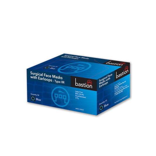 Bastion Polypropylene Surgical Face Mask Blue Earloops