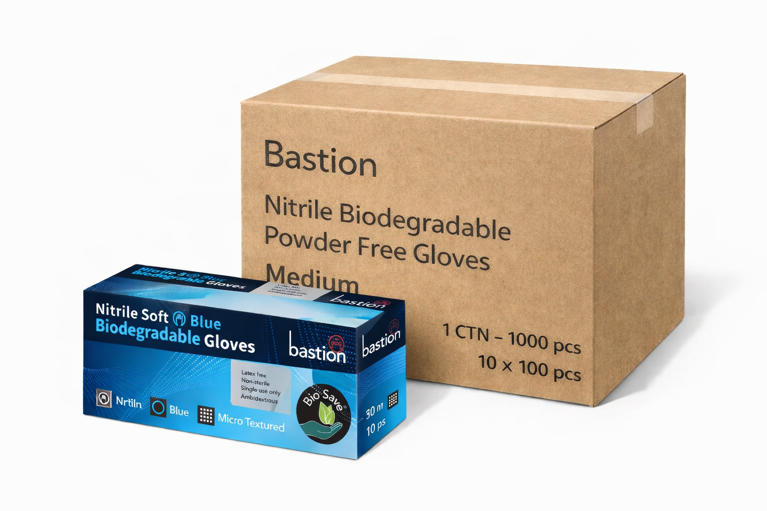 Bastion Nitrile Biodegradable Powder Free Gloves