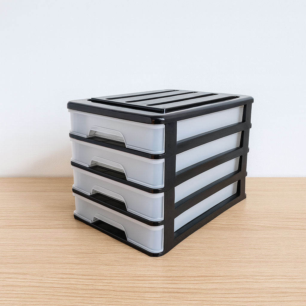 Wholesale 4 Drawer Unit - A4 Size - Black
