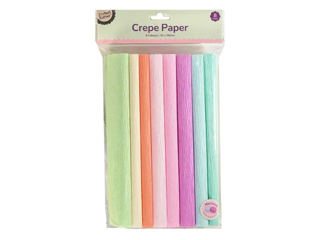 8 Colours Assorted Crepe Paper Assorted 