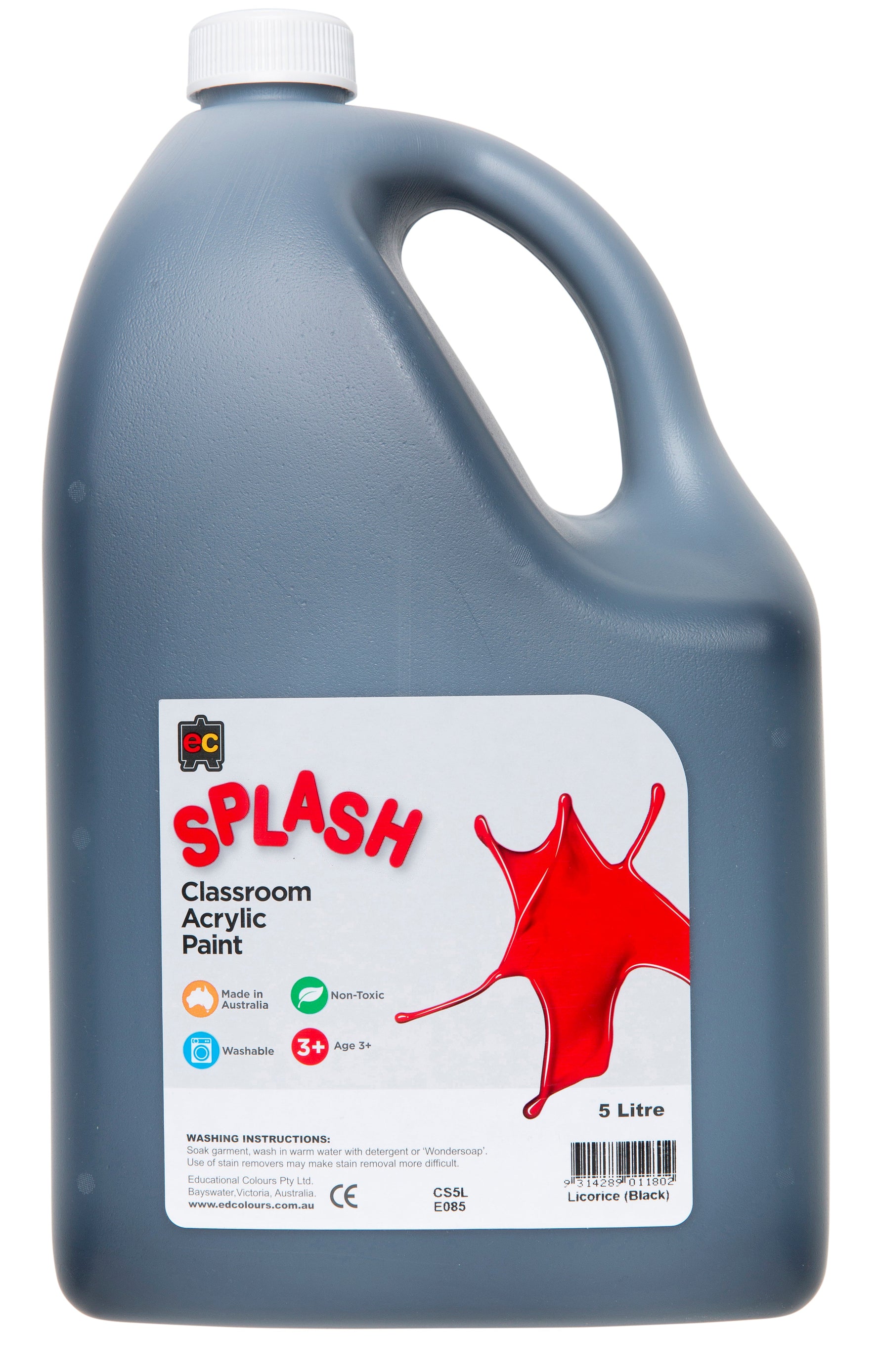 Splash Acrylic Paint 5L - Colours Of Country black