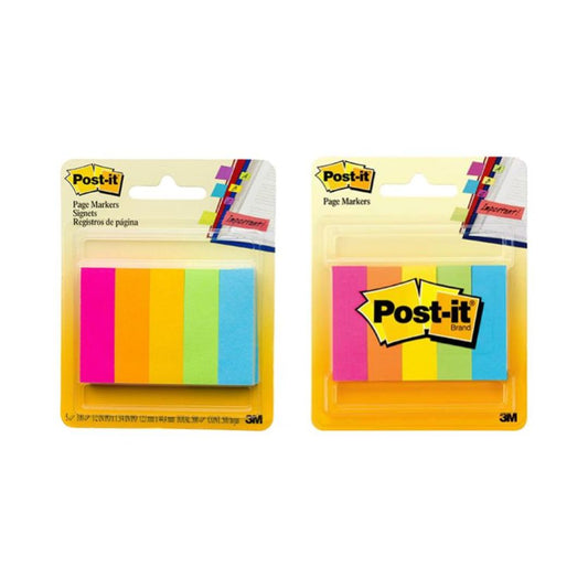 Post-it Page Markers - 5 Assorted Fluorescent Colours