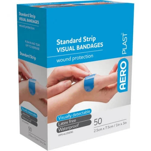 Blue Band Aid -  7.5 x 2.5cm (50 Pack)