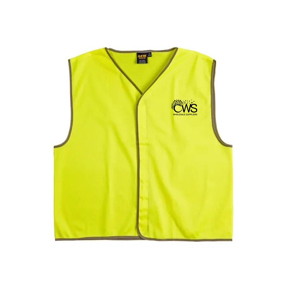 Bulk Buy Kids Hi Vis Vest - Yellow - Front Logo