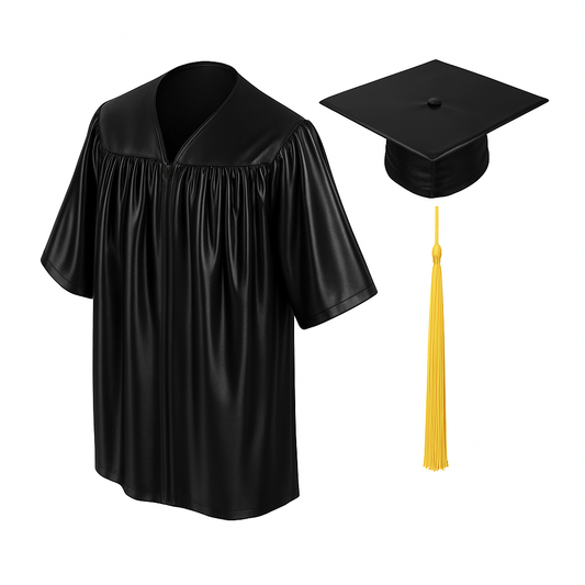 Kids Graduation Gown & Cap with Yellow Tassel