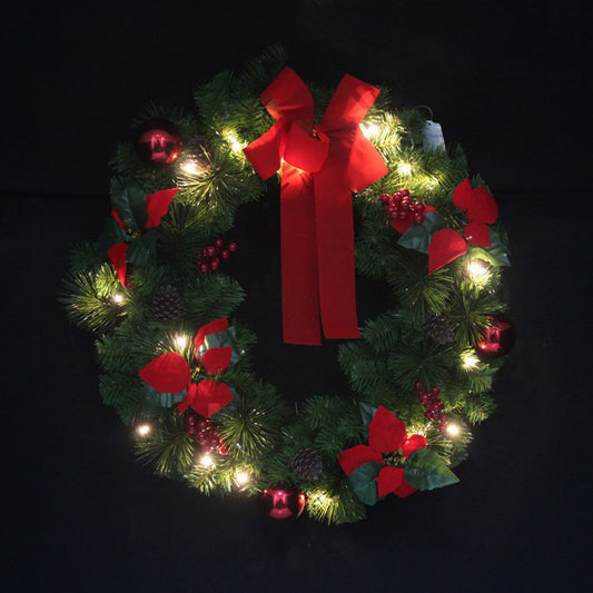 Christmas Wreath With Led Lights - 50cm