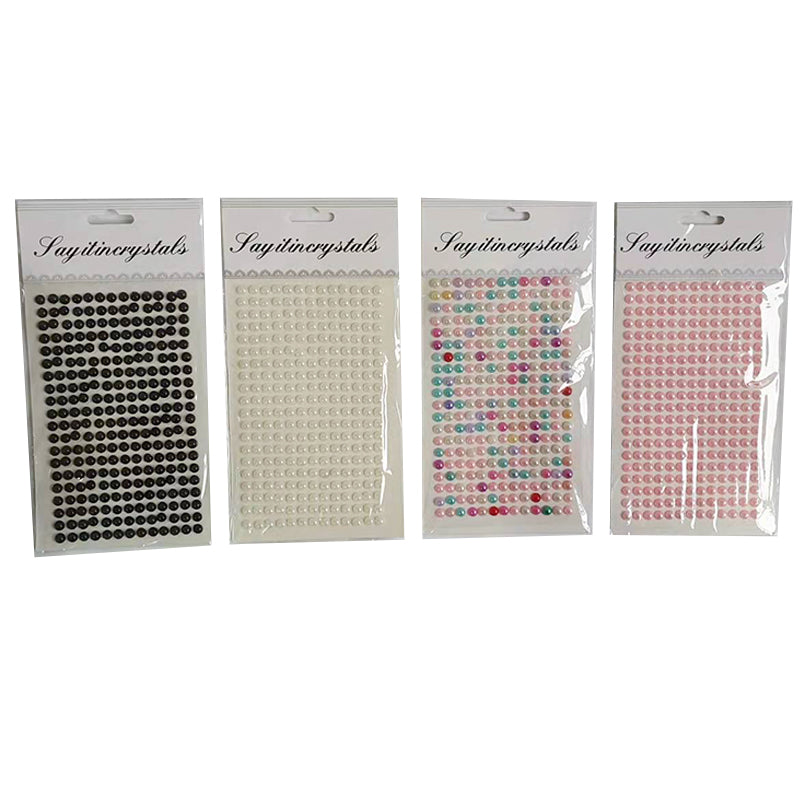 Bulk Buy Gem Stickers - Pearl 6mm
