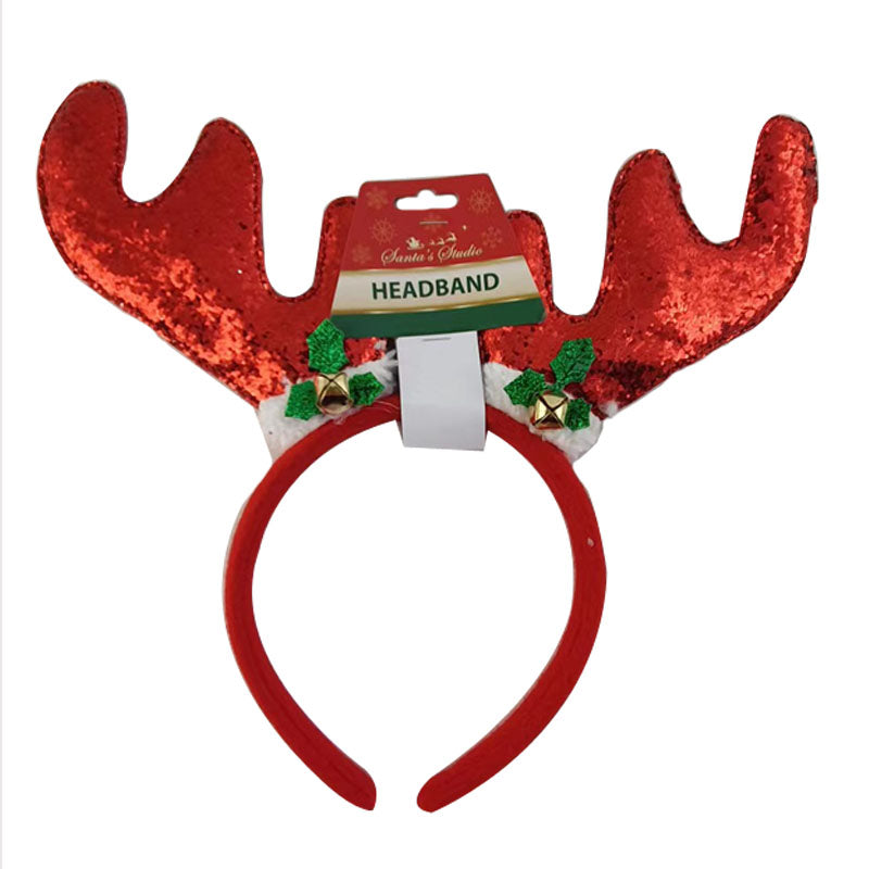 Christmas Reindeer Antler - Red Glitter