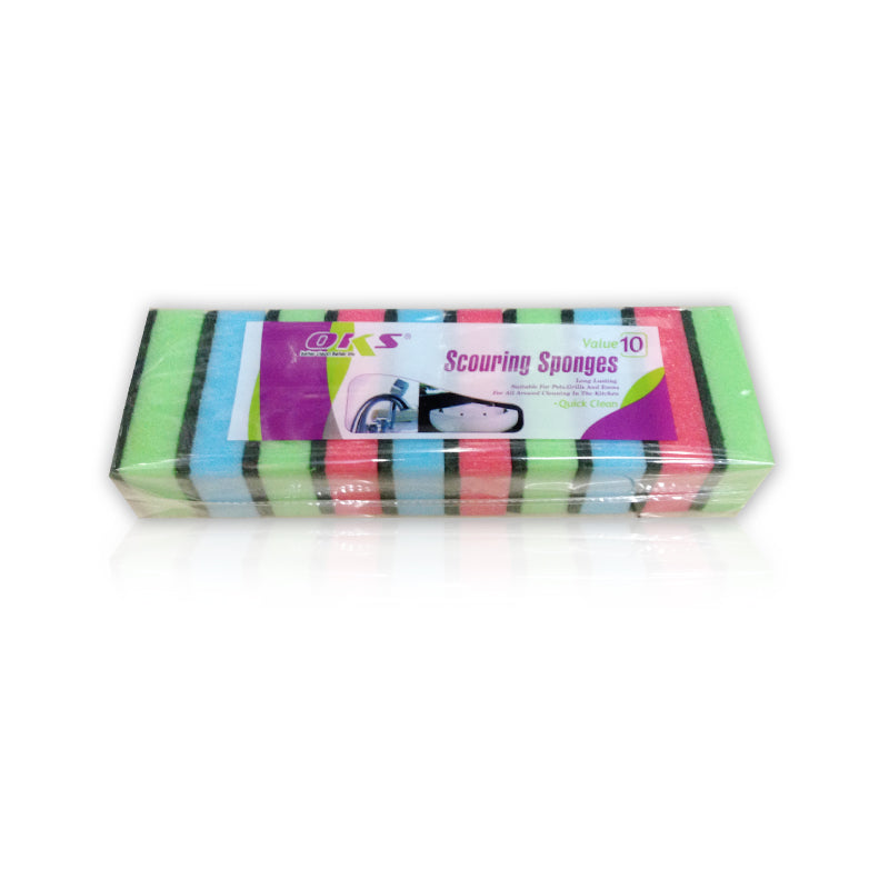 Multicoloured Sponge Scourer - 10 Pack