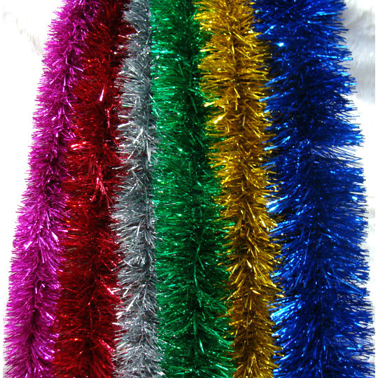 Christmas Tinsel Garland 2m - 6 Colours Pack