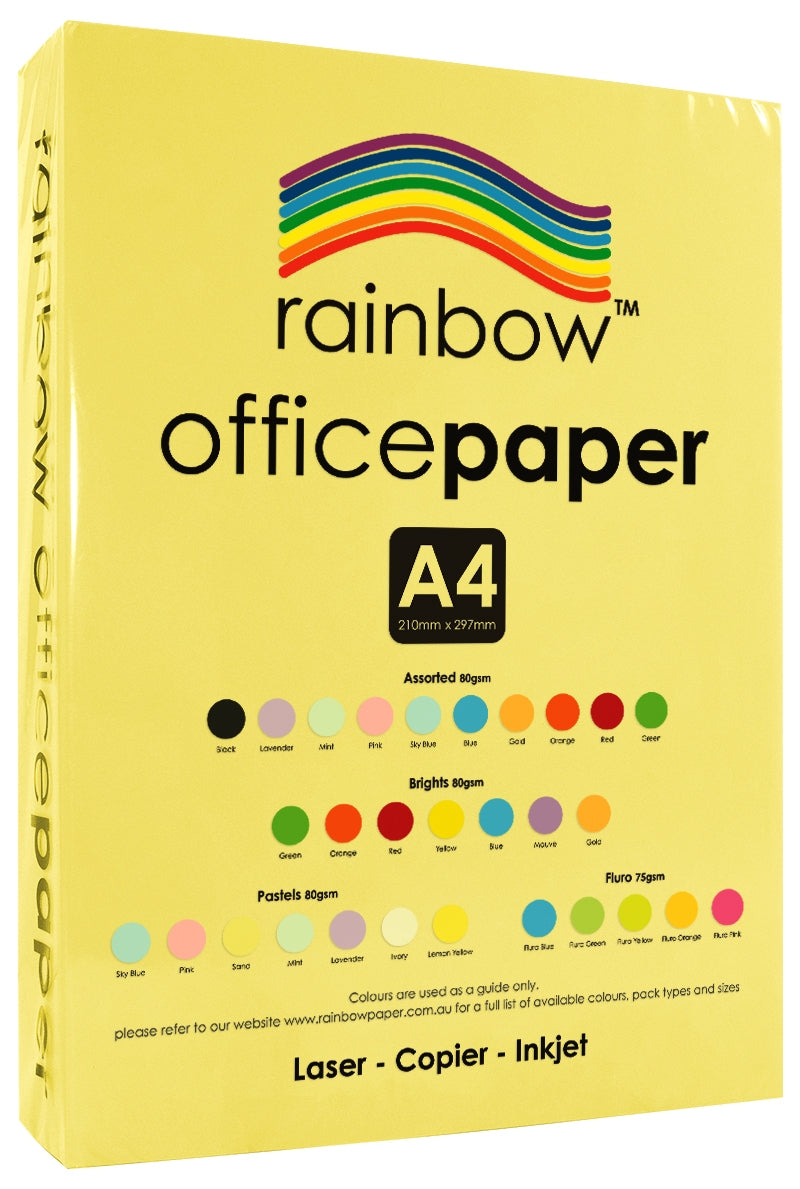 Rainbow Office Paper A4 80Ggsm - 500 Sheets