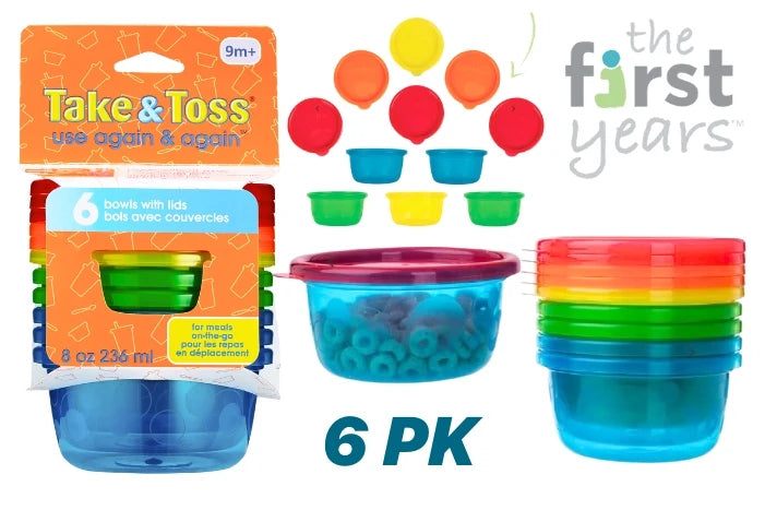 Reusable Bowls with Lids - 236ml - 6 Pack