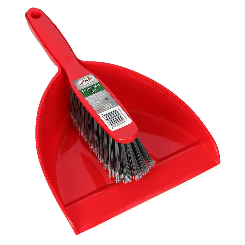 Bulk Buy Sabco Dustpan & Brush Set - Red