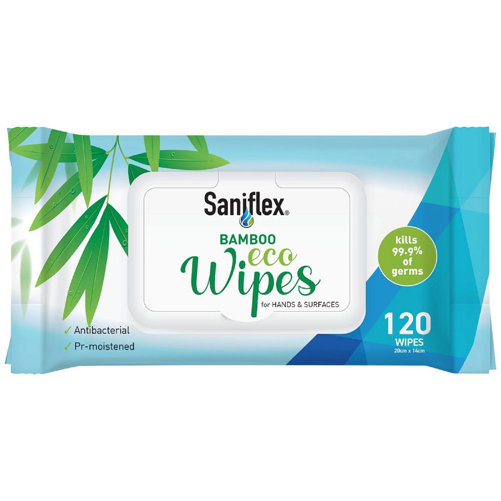 Saniflex Bamboo Eco Wipes for Hands & Surfaces