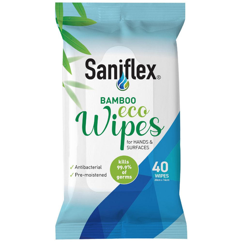 Saniflex Bamboo Eco Wipes for Hands & Surfaces